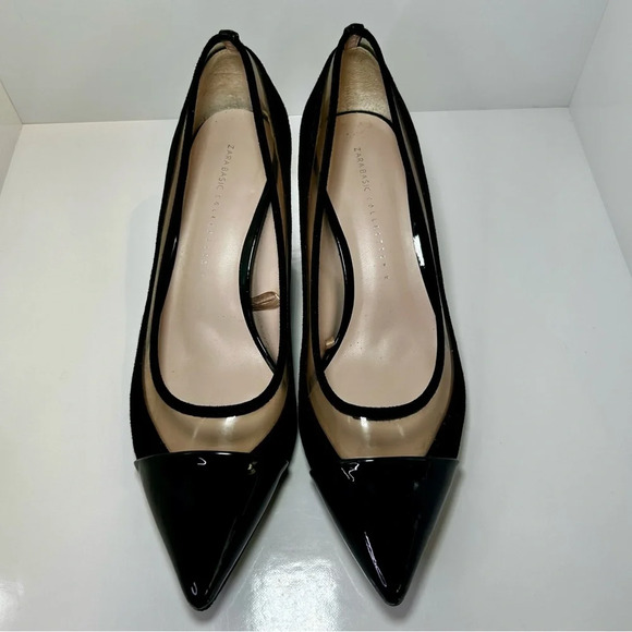 Zara Basic Collections Black and Cream Women's Casual Heels, Size 36, - Picture 7 of 8